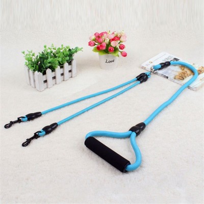 Hot Sale Braided PP Dog Lead Rope Coupler Dual Dog Leash For 2 way Dog Walking