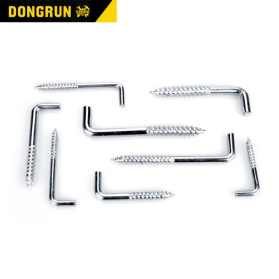 HOT sale 7 shape L shape alloy stainless steel right angle metal l shaped screw hook